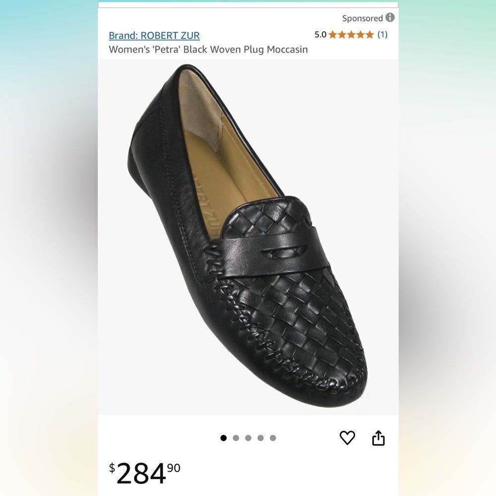 Robert Zur Navy Blue Leather Loafers with Intricate Weave